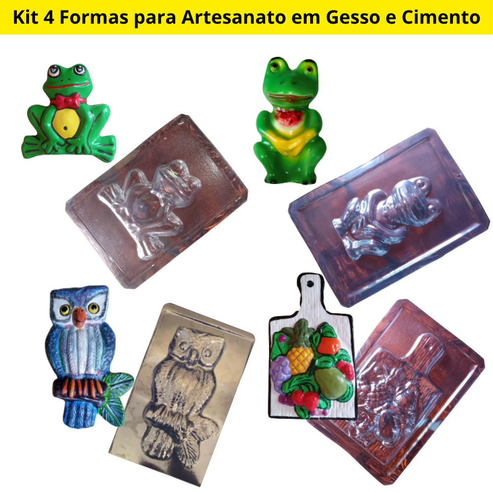 Kit-15 / 4 Formas para Artesanato em Gesso e Cimento | Shopee Brasil