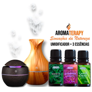 Umidificador de Ar + Essências Premium Vaporizador Premium de Ambiente Essências Difusor De Ar