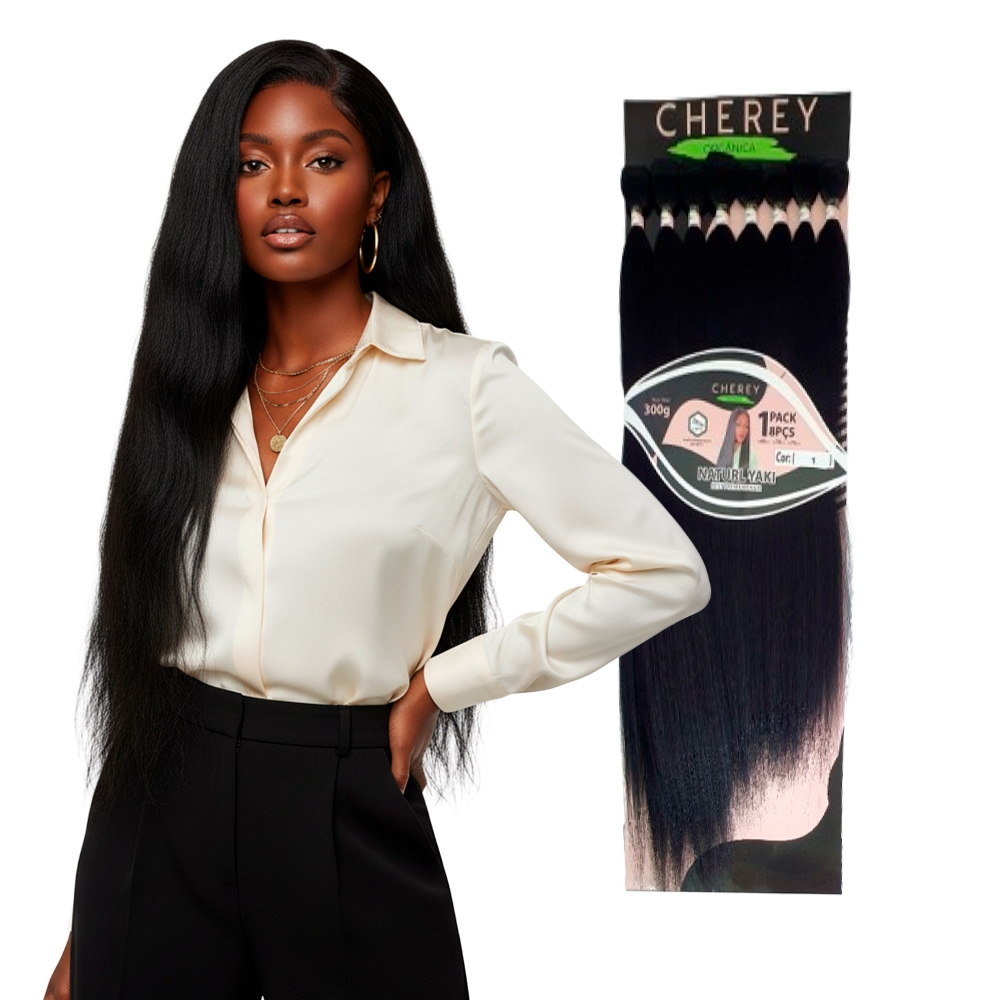 Cabelo Liso Natrl Yaki P Orgânico 300g para Entrelace 65–75cm