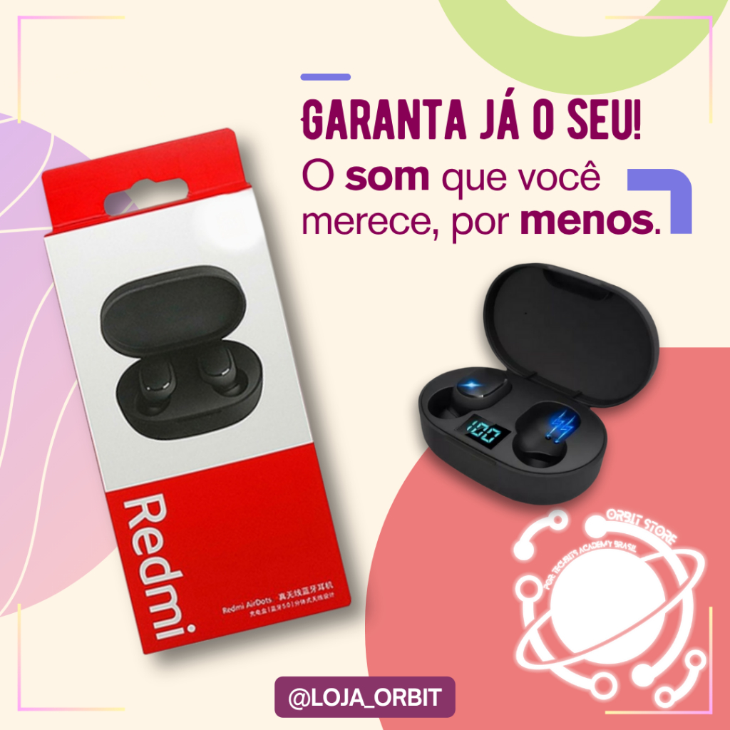 Fone Bluetooth Redmi AirDots Pro - Com Display