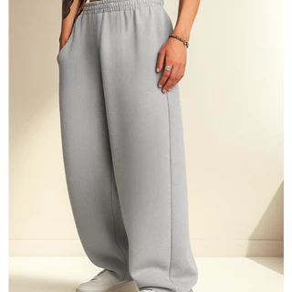 Calça Unissex Baggy de Moletom Premium Cargo Streetwear Gym Exclusiva clean HipHop premium Wide Leg Básica Lisa neutra