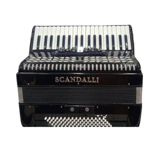 Acordeon Sanfona Gaita Scandalli 80 Baixos 7 Registro Preta Acompanha Case Nova na Caixa
