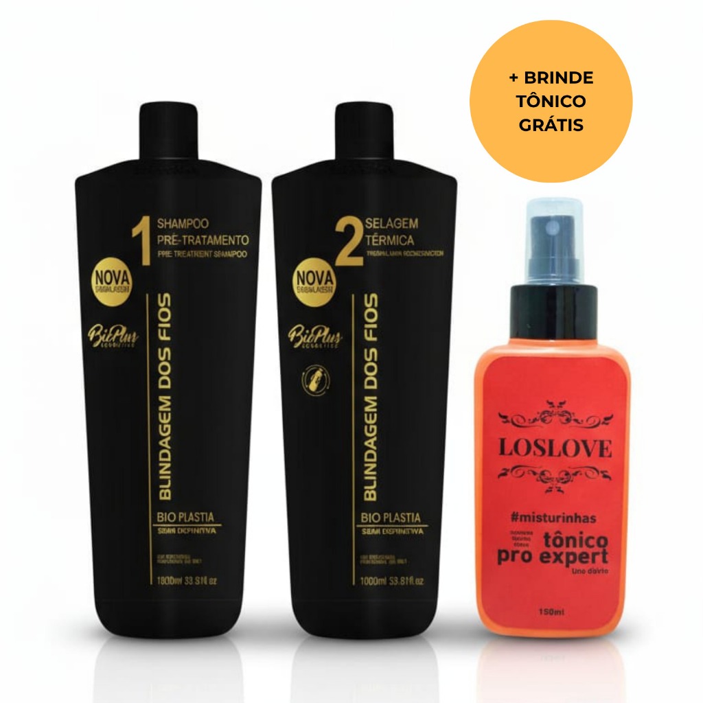 Kit Escova Blindagem Alisa Definitivo 2x1000ml + Tônico Capilar ...