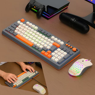 Kit de Teclado e Mouse Gamer Lehmox Com fio RGB LEY-2274
