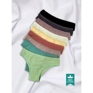 Kit 10 Calcinhas 100% Algodão – Não Aperta, Não Esquenta, Ideal para o Dia a Dia