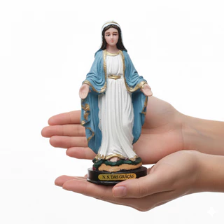 Estatueta Nossa Senhora Das Graças Imagem Religiosa Decoração De Resina 15cm