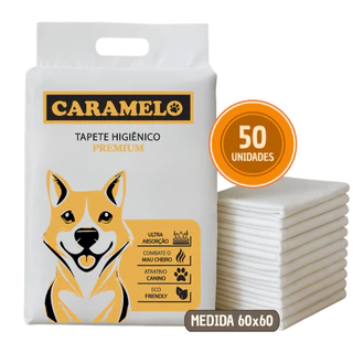 Tapete Higiênico Premium Cães 80x60 ou 60x60 Ultra Absorção Combate Mau Cheiro Ecológico - Caramelo em Oferta na Shopee
