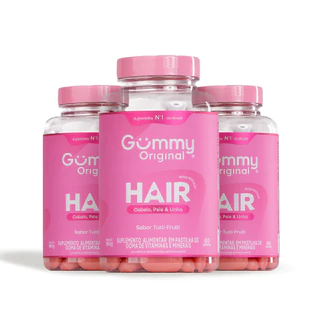 Kit 3 Gummy Hair - Vitamina para Cabelo e unhas em goma em Oferta na Shopee