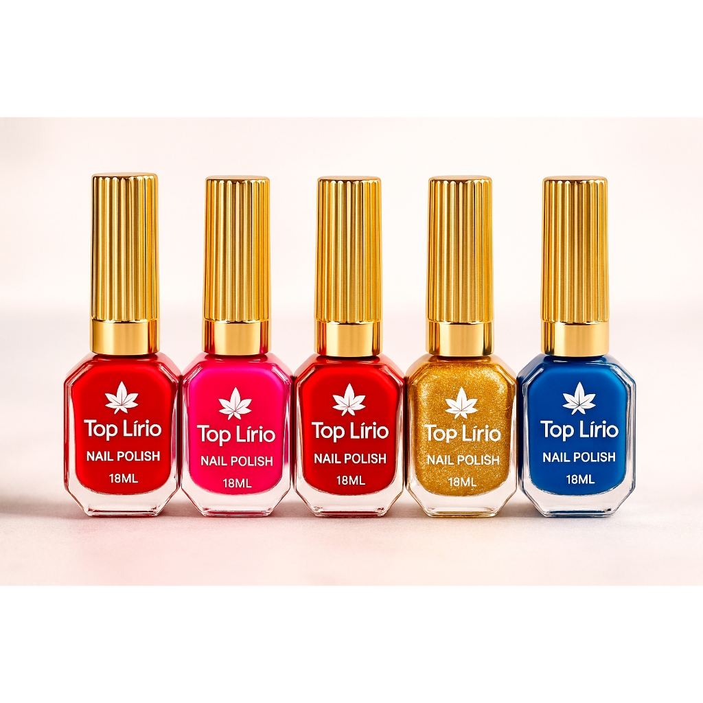 Kit 12 Esmalte Comum Top Lirio Grande 18ml Seca Sem Cabine UV ...