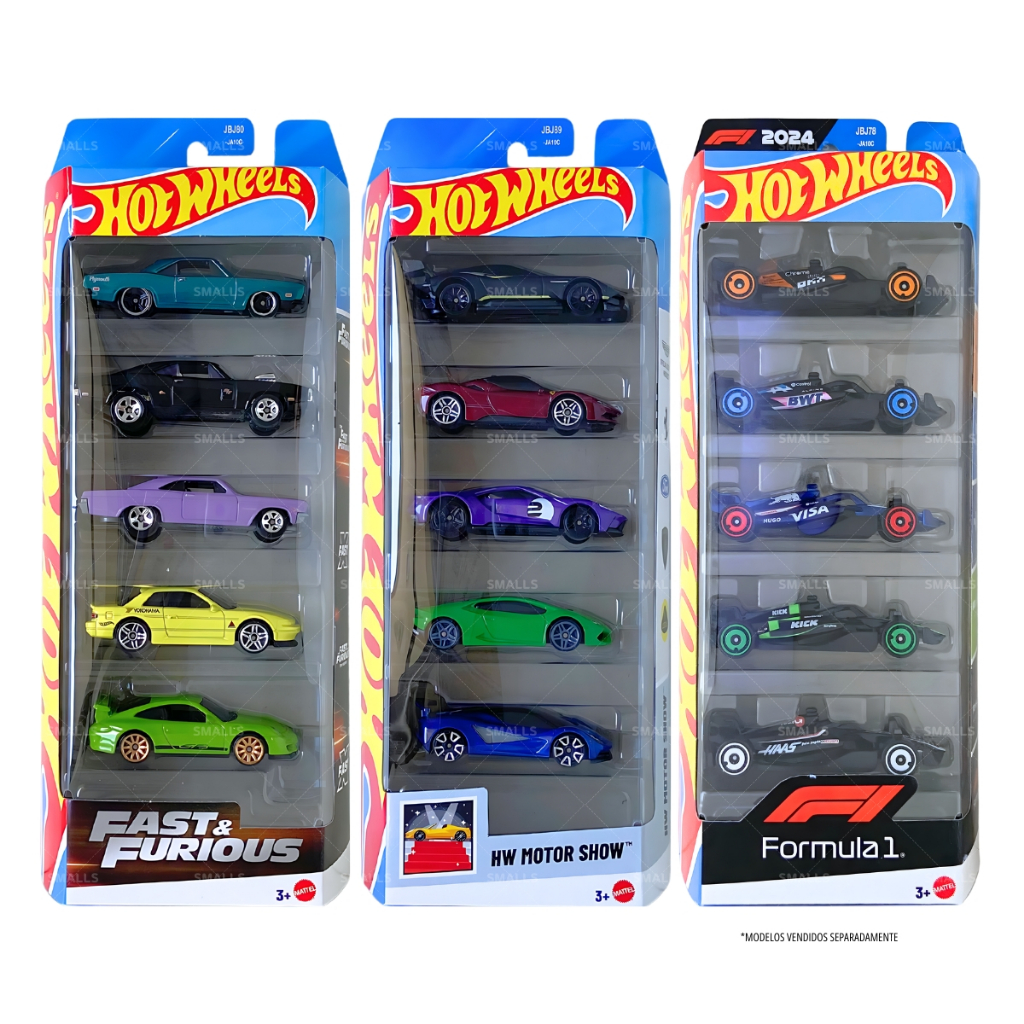 Hot Wheels - Pack com 5 Carrinhos - À Escolha - Mattel | Shopee Brasil
