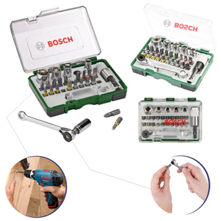Jogo De Bits E Soquetes 27 Peças Com Alongador E Catraca Bosch em Oferta na Shopee