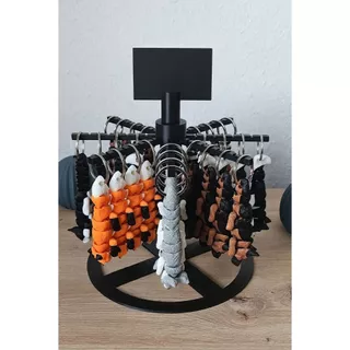 Suporte/Expositor Rotativo para Chaveiros com plaquinha removível para logo ou preço – Feito em PLA 3D