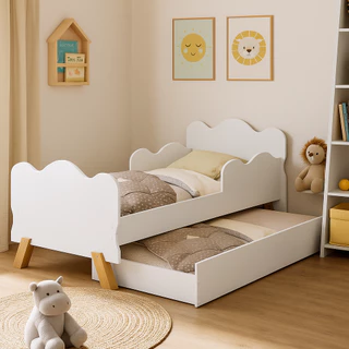 Cama Infantil Juvenil Angel Montessoriana Com Proteção Lateral E Auxiliar Sapateira + 2 Colchão D18 em Oferta na Shopee