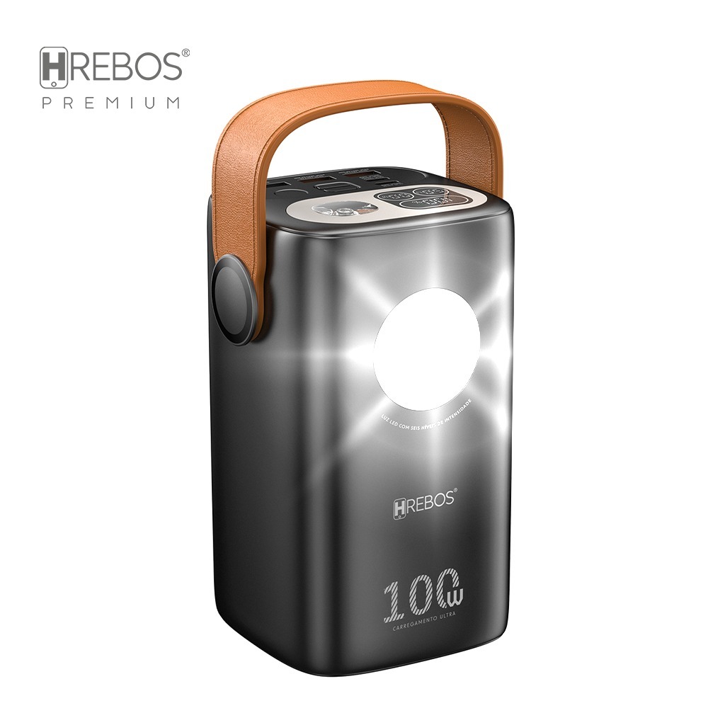 Power Bank Hrebos 60000mah 100w Titan Para Starlink-mini Preto
