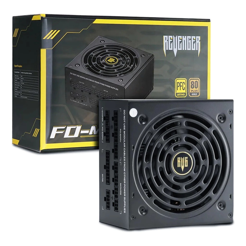 Fonte Computador PC Gamer Revenger FO-MAX08 750W 80 Plus Gold Modular ...