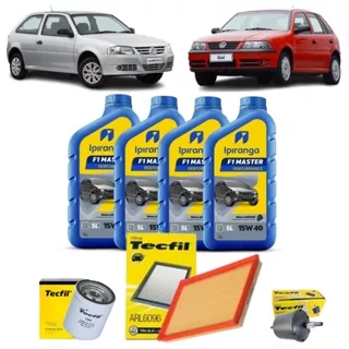 Kit Troca De Oleo E Filtros Gol Saveiro Parati G3 G4 1.0 8V 15w40 Ipiranga Semisintetico original