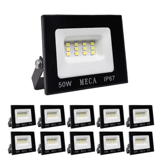 10X Super Mini Refletor Led 50w Holofote Ip67 Bivolt Prova D'água Cor de Luz Frio