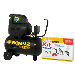 Compressor De Ar Schulz 8,6csi 25lt + Kit De Pintura Schulz Preto 60 Monofásica em Oferta na Shopee