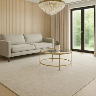 Tapete Clean Bege 2,00m x 2,50m Sofisticado Moderno Elegante Para Sala Quarto Escritorio Antiderrapante