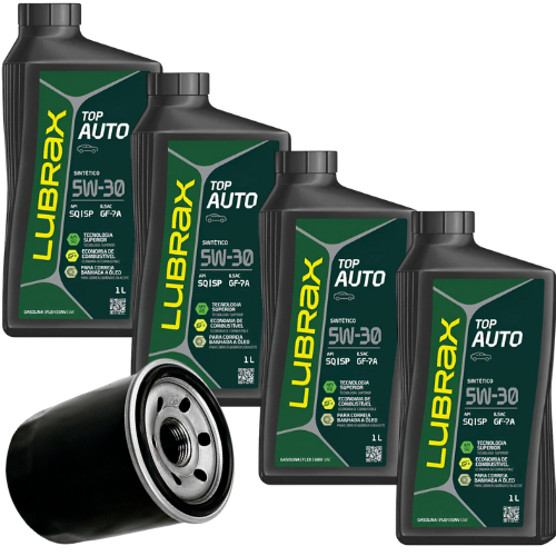 Kit Óleo Motor 4 litros + filtro 5w30 valora SP sintético GM Prisma ...