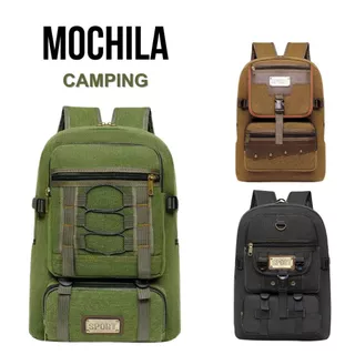 Mochila Lona e Média Reforçada Camping Trabalho Trilha em Oferta na Shopee