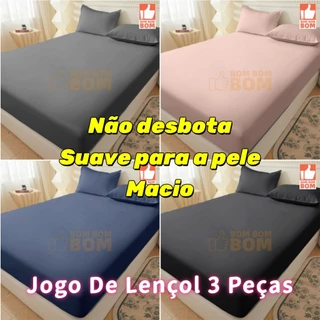 Jogo de lençol com de 02 03 Preço Não Desbota Conjunto de Capa de Colchão Solteiro Casal Queen King em Oferta na Shopee