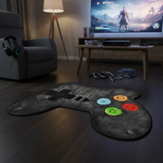 Tapete Infantil Pelúcia Quarto Pelúcia Controle Vídeo Game Menino Menina Decorativo