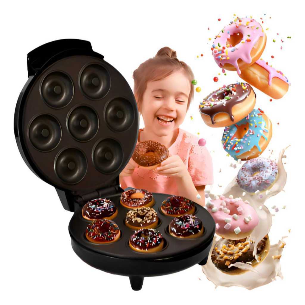 Máquina de Donuts 7 Furos 700W 110V – Cavidade 1,2cm Antiaderente