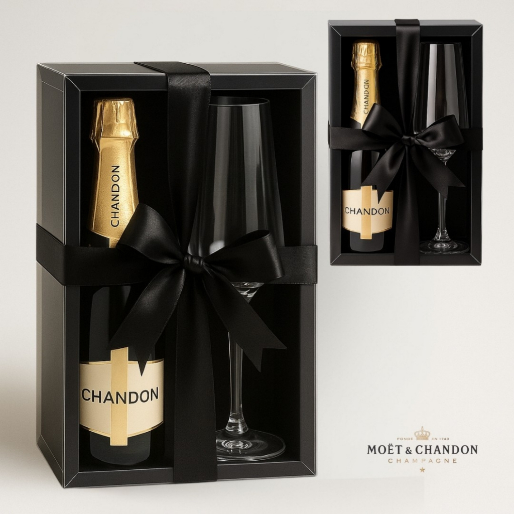 Kit Brinde Presente Chandon Baby Brut 187ml Com Taça Premium