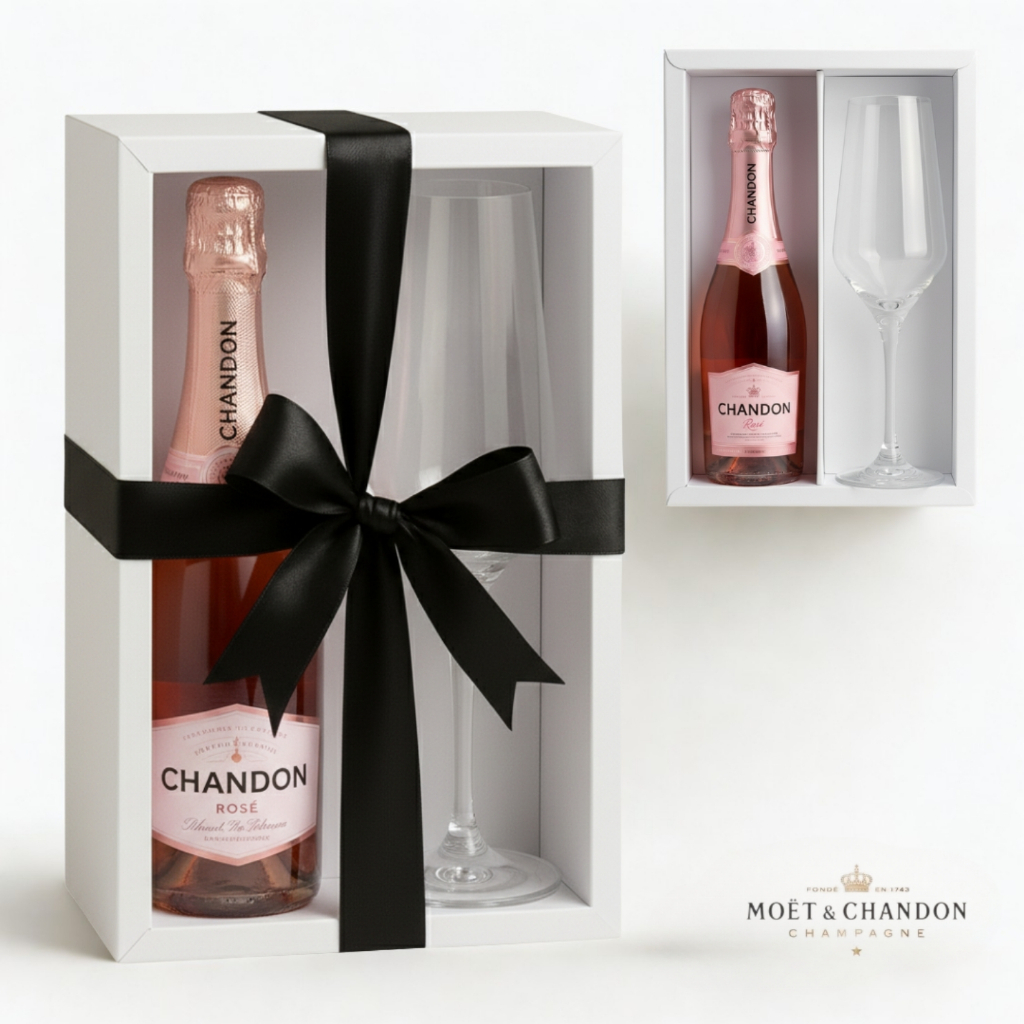 Kit Brinde Presente Chandon Baby Brut 187ml Com Taça Premium