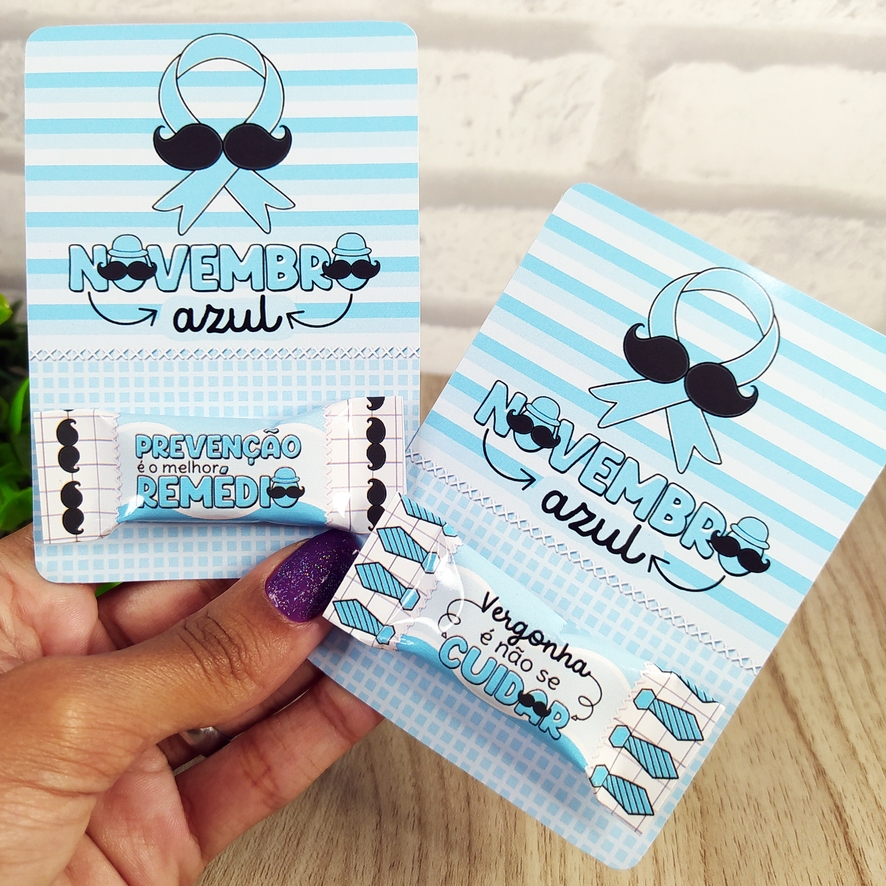 💙 Card Capa Balinha Novembro Azul – Lembrancinha Personalizada 💙