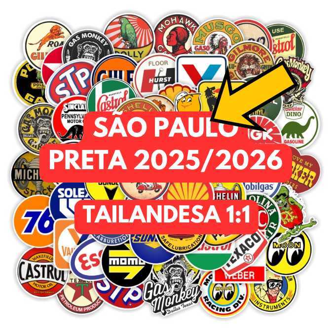 Camisa São Paulo Preta 2025 Adesivos para Carros Esportivos Marcas Tunning