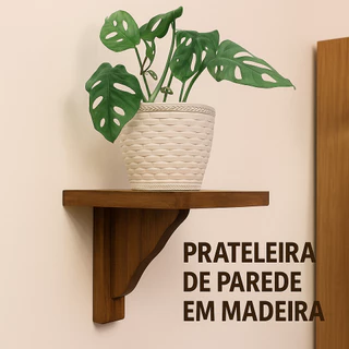 Prateleira Porta Vasos em Madeira de Pinus Natural 🌿 em Oferta na Shopee