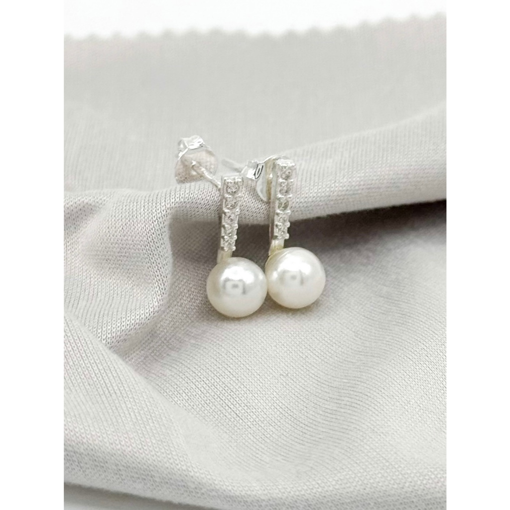 Brinco Pérola Cravejado Elegante Prata 925