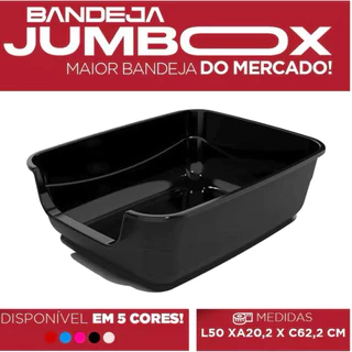 Caixa de areia para gatos grande 62x50x20 jumbos