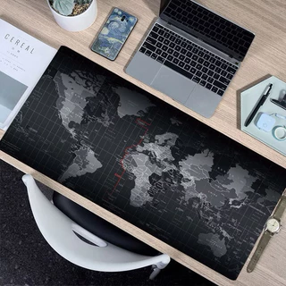 Mouse Pad Gamer Grande 90x40cm Mapa Mundi Camuflado Borda Costurada Antiderrapante