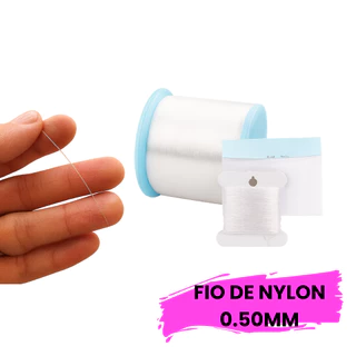 Fio de Nylon Transparente 0,50 mm com 10 Metros Extra Fino e Resistente