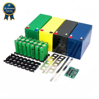 🔋Caixa Bateria 12V 7Ah p/ 21 Células 18650 | Suporte 3S 40A | Estojo Resistente e Seguro✨