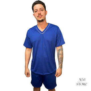 Pijama Masculino Liso Verão Malha Algodão Plus Size Promoção em Oferta na Shopee