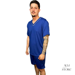 Pijama Masculino Curto Calor Conjunto Verão Plus Size em Oferta na Shopee