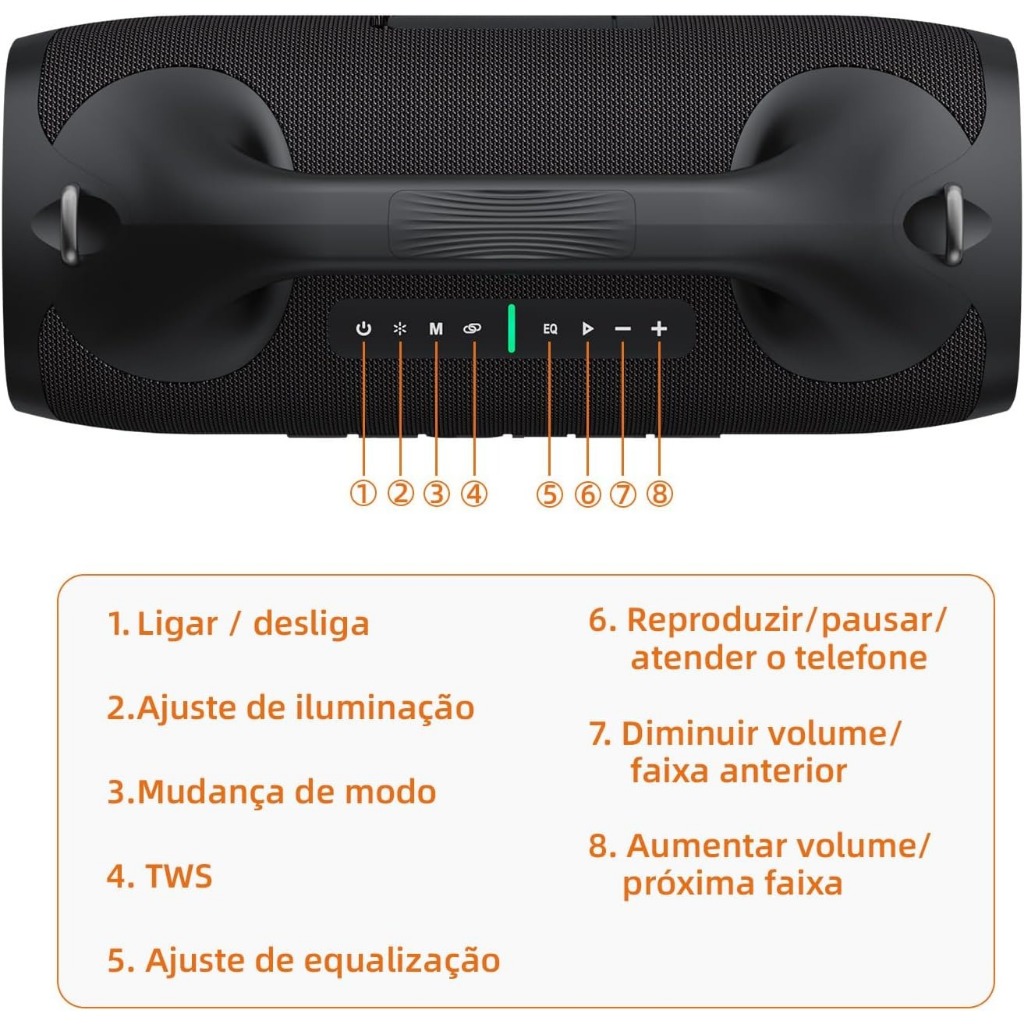 ZEALOT-S79 Caixa de Som Bluetooth5.2 Portátil 100W ,IPX6 à prova d