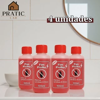 Novo Kit Shampoo 4 unidades Fim Piolho & Lendeas 100ml | Mosca | Barata | Original | Envio Imediato