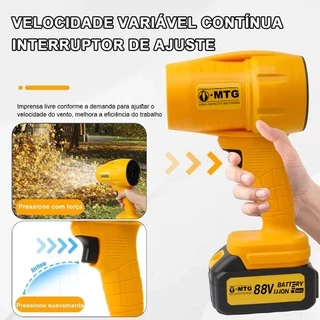 30000r/min Soprador de Folhas a Bateria 88V Turbo Portátil e Recarregável Inclui 1 Baterias Velocidade Ajustável 300KM/h