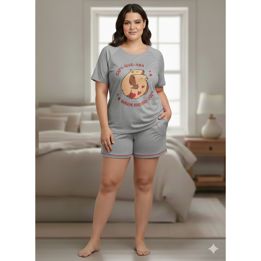 Pijama De Verão Feminino 100% algodão M ao GG e Plus Size Gg1 Ao Gg3