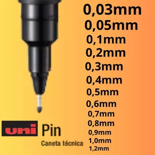 Caneta Uni Pin Nanquim Tecnica Ponta Fina Fine Line Profissional Uniball Mitsubishi