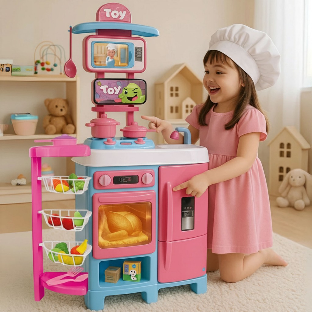 Mega Cozinha Infantil Completa 92cm C/ Acessórios Geladeira Forno