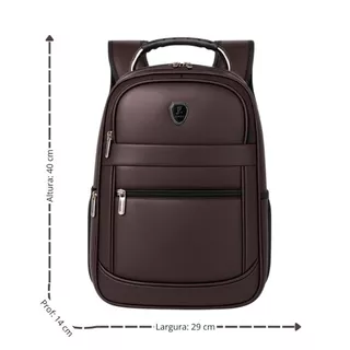 Mochila De Couro Escolar Media Reforçada Cabo De Aço Unisex
