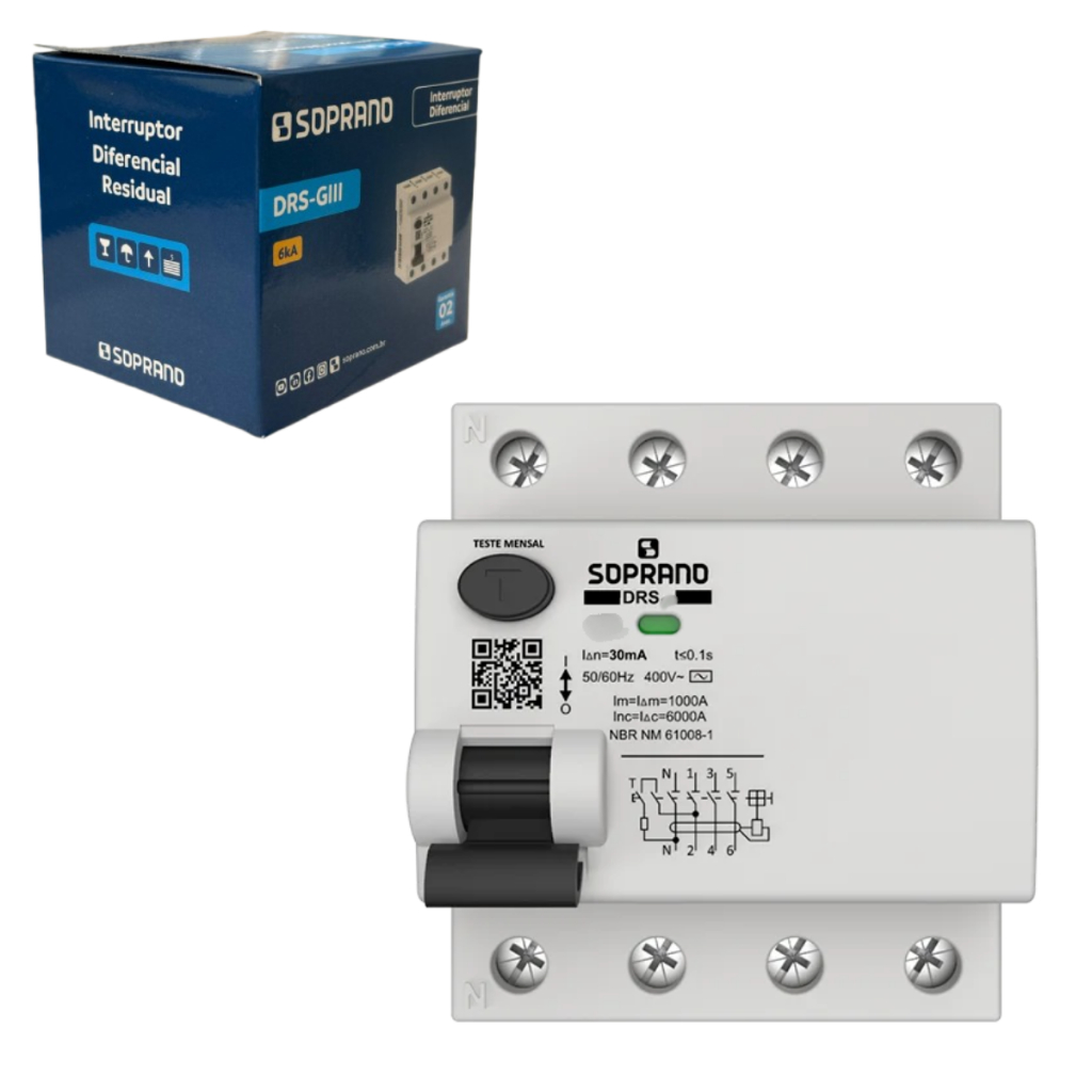 IDR Interruptor Diferencial Residual DR 4p Tetrapolar 80a 30ma