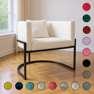 Poltrona para Sala Decorativa Luna Base de Ferro Preta com Almofada Suede Aninha Decor em Oferta na Shopee