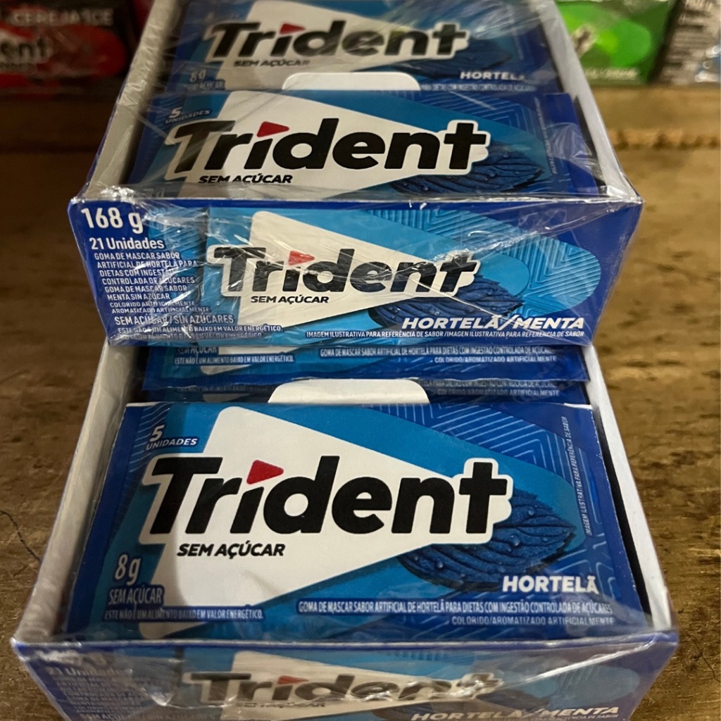 トオル0.999 Trident Azul Sabor Hortelã Zero Açucar | Shopee Brasil